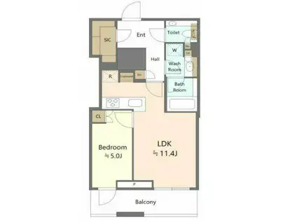 三田ガーデンヒルズ ノースヒル(1LDK/5階)の間取り写真