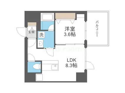 ブエナビスタ難波サウスタワー(1LDK/11階)の間取り写真