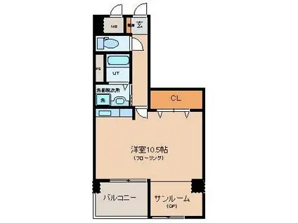 ソラリア・コルテ(ワンルーム/7階)の間取り写真