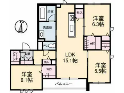 エコルフロント(3LDK/3階)の間取り写真