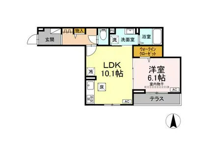 D PAINA松見町(1LDK/1階)の間取り写真