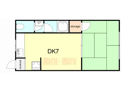 ひかりハイツ(1DK/1階)の間取り写真
