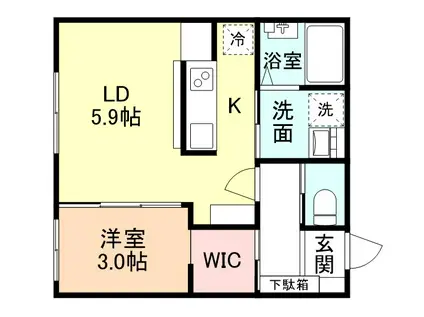AILE(1LDK/1階)の間取り写真