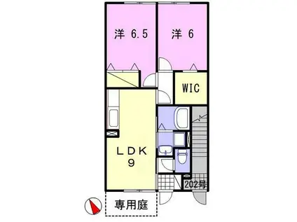 コンフォート佐良和II(2LDK/1階)の間取り写真