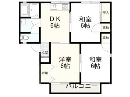 セジュール梅ノ木C(3DK/2階)の間取り写真
