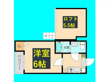 カメール(1K/1階)の間取り写真