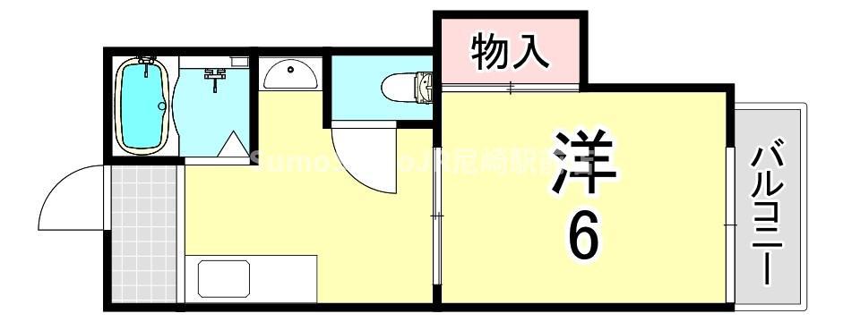 ハイツ南苑荘III(1K/3階)の間取り写真