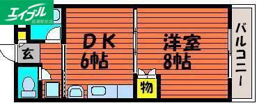 サンシャイン平田(1DK/4階)の間取り写真