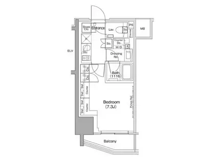 ザ・パークハビオ荏原中延駅前(1K/3階)の間取り写真