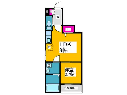 ASTRA SUGIMOTO(1LDK/1階)の間取り写真