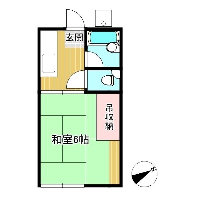RYCOM河辺(1K/1階)の間取り写真