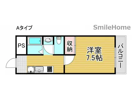 サニーハイツ(1K/3階)の間取り写真