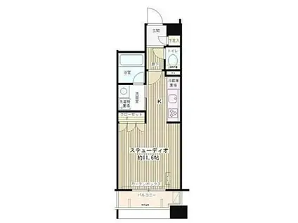 アビテ曙橋(1K/8階)の間取り写真