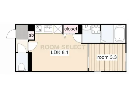LUORE浅間町(1LDK/4階)の間取り写真