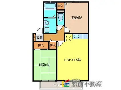 ルポ・ロジェマンC(2LDK/2階)の間取り写真