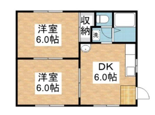 Rハイツ(2DK/1階)の間取り写真