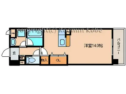 ミルキーウェイ(ワンルーム/2階)の間取り写真