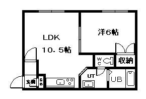 ダイヤハイツ3・1(1LDK/2階)の間取り写真