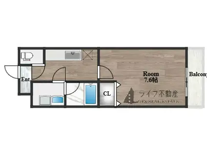 ハートハイム(1K/2階)の間取り写真