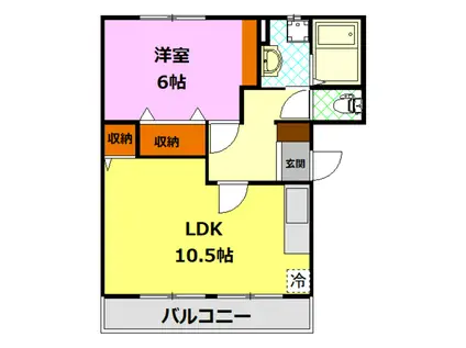エクセル城東C(2K/2階)の間取り写真