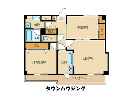 アルカディア・1(2LDK/3階)の間取り写真