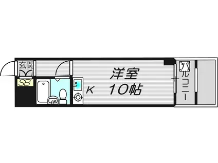 ベストレジデンス岸里(1K/2階)の間取り写真