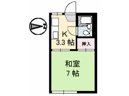ヴィラあさひ(1K/1階)の間取り写真