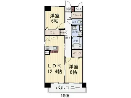 ル グラン シエル(2LDK/2階)の間取り写真