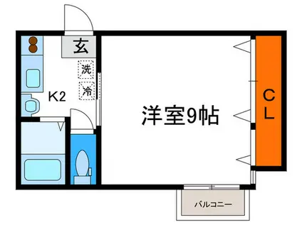 京OHBUII(1K/3階)の間取り写真