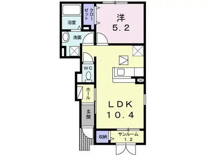 NEO PHOENIX(1LDK/1階)の間取り写真