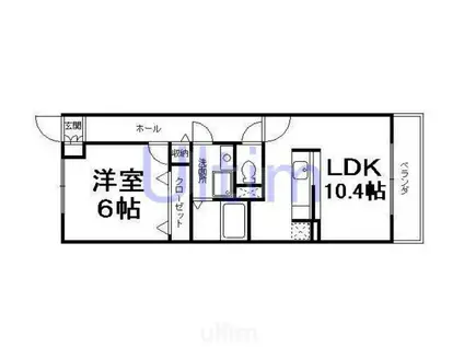 アルモニー・鍬ノ本(1LDK/3階)の間取り写真