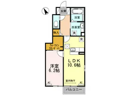 メゾン四季彩II(1LDK/1階)の間取り写真