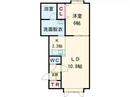 ニューエスパニア5 B(1LDK/2階)の間取り写真