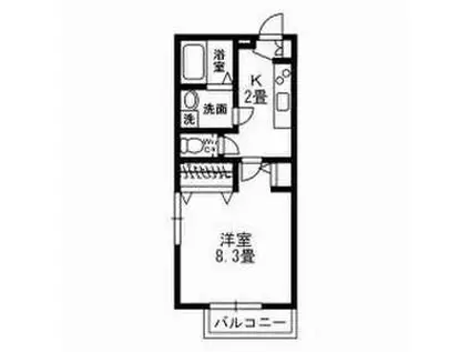 クレール奥沢(1K/2階)の間取り写真