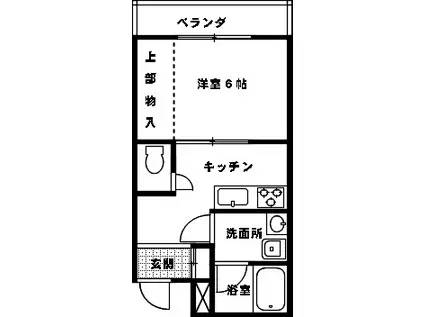 ユニテ松本(1K/3階)の間取り写真