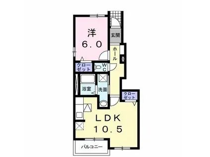ルピナス(1LDK/1階)の間取り写真