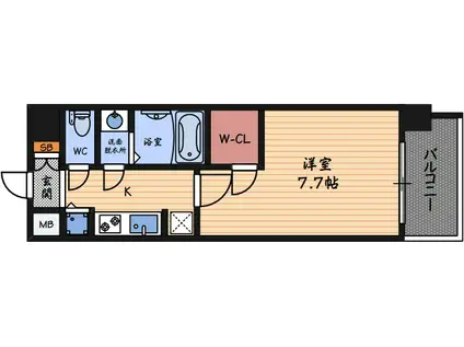 サムティ福島ノース(1K/5階)の間取り写真