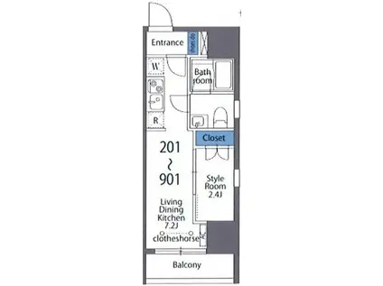 ROXIS日暮里(1DK/3階)の間取り写真
