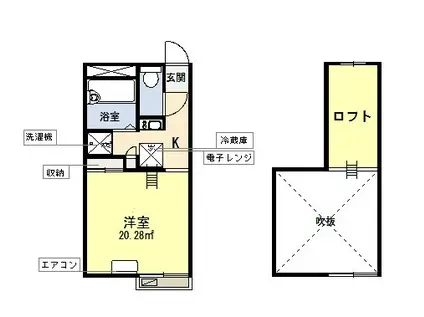 ウーの家(1K/1階)の間取り写真