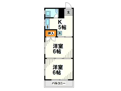 金龍堂ビル(2K/3階)の間取り写真