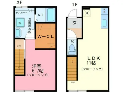 BELLEZZA ベレッザ(1LDK/1階)の間取り写真