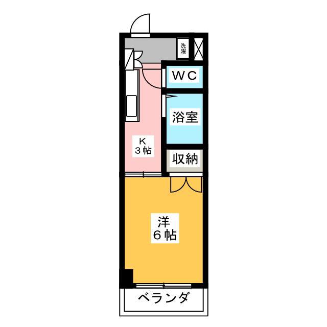 メゾンサンブリッジ(1K/3階)の間取り写真