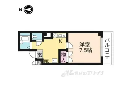 サンパティック壹番館(1K/2階)の間取り写真