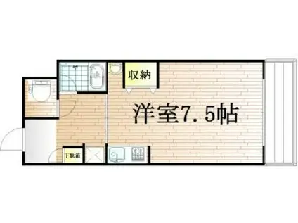 ストゥディオアレズ(1K/2階)の間取り写真