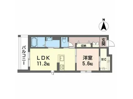 ハルミエールII(1LDK/2階)の間取り写真