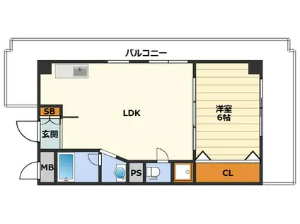 ヴェルデ・ミキ(1LDK/6階)の間取り写真