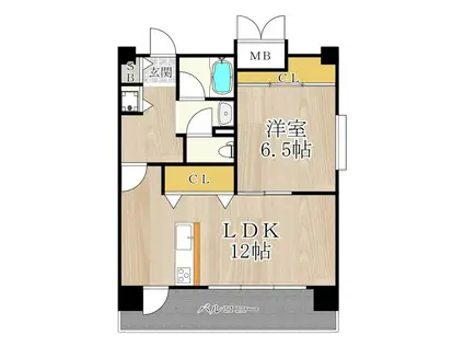 CITY SPIRE桜川I(1LDK/1階)の間取り写真