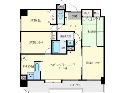 プロスペール桜城II(4LDK/3階)の間取り写真
