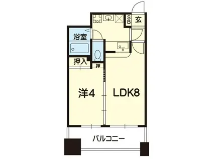 スカイガーデン水前寺(1LDK/5階)の間取り写真