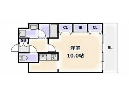 KAISEI天王寺(1K/4階)の間取り写真